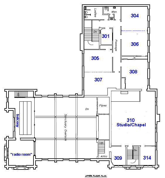 floor plan for upper level
